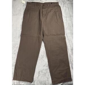 VanHeusen Brown Striped Cotton/Polyester Blend Mens Dress Pants 38x32 New w Tags
